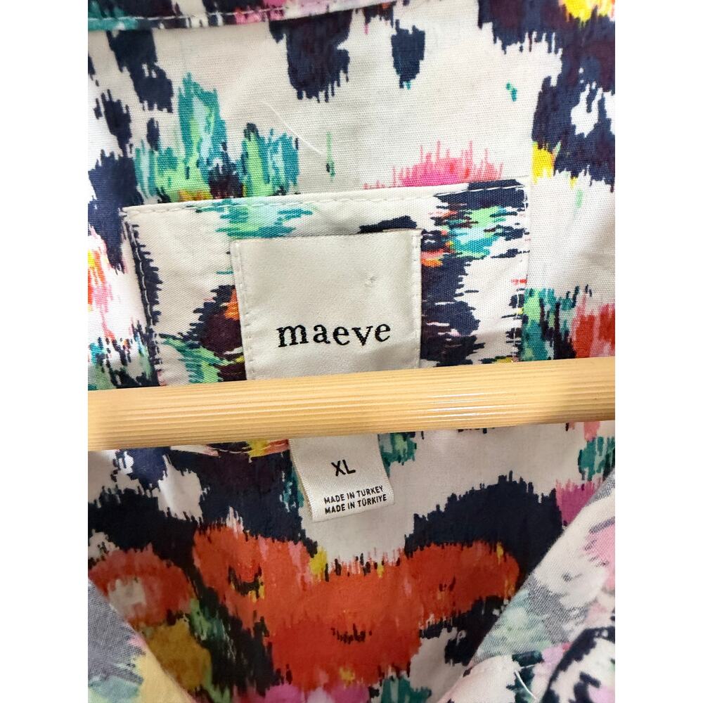 ANTHROPOLOGIE x MAEVE Soren Long-Sleeve Maxi Shirtdress Floral Sz XL $148 {3X32} - Picture 6 of 7